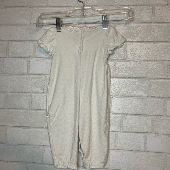 VINTAGE Baby Girls Buster Brown Playwear button up rose pink trim romper 3-6mo - Picture 5 of 8